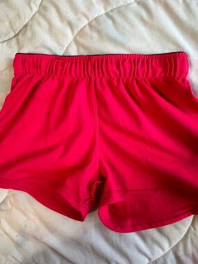 Women's Hot Pink Athletic Shorts - Elastic Waist